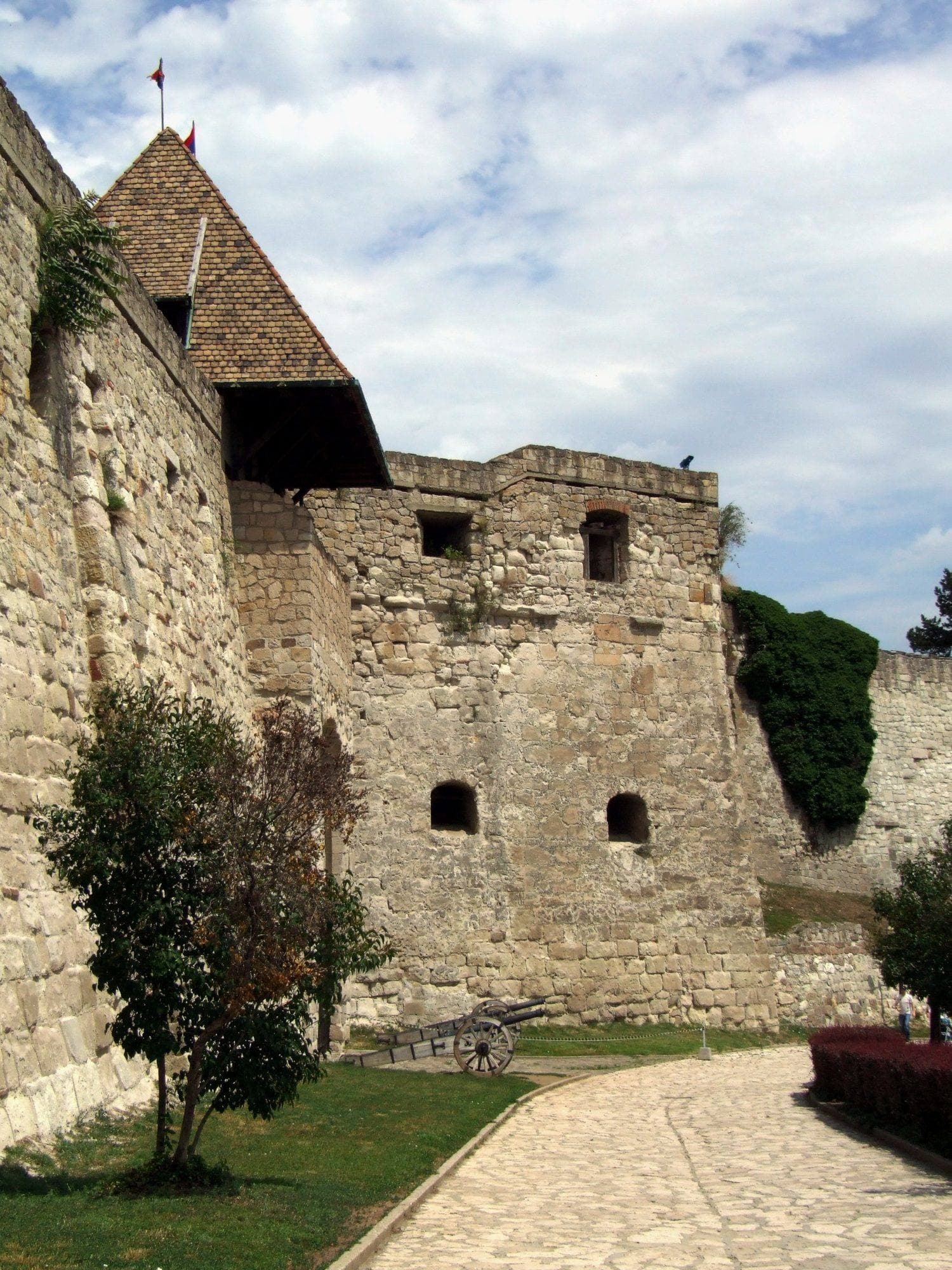 The castle of Eger, Hungary, seen from below