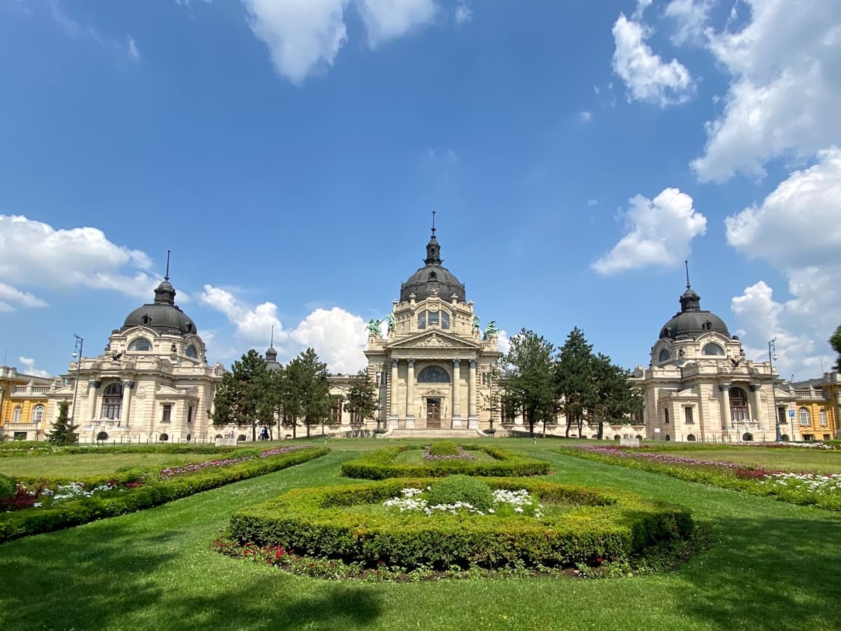 One of the indoor thermal pools at Szechenyi Thermal Bath in Budapest